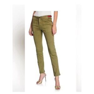 Veronica Beard Adrina 10.75 Mid Rise‎ Green Cargo Jeans Pants Women's Size 26
